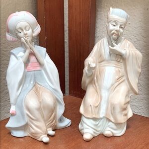 🔹Vintage. Arnart KPM Figurines Oriental Maiden & Emperor Porcelain Figurines …
